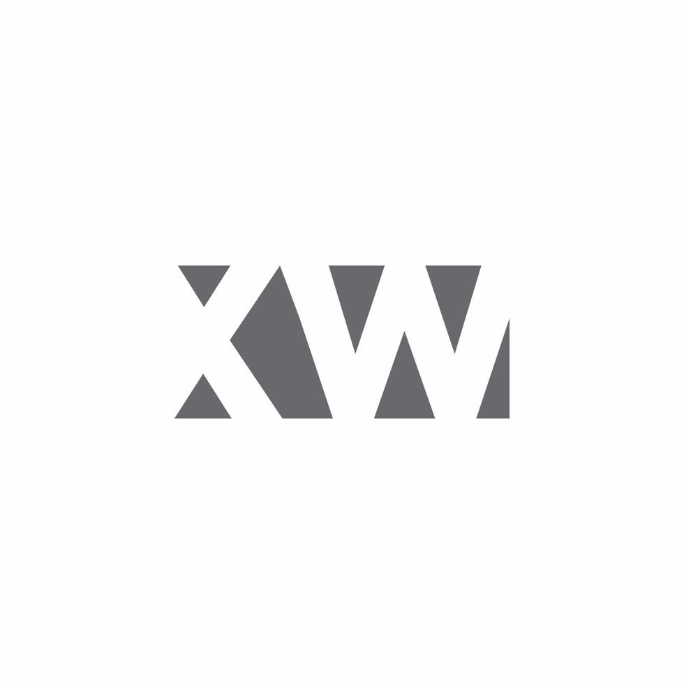 monogramme du logo xw avec modèle de conception de style d'espace négatif vecteur