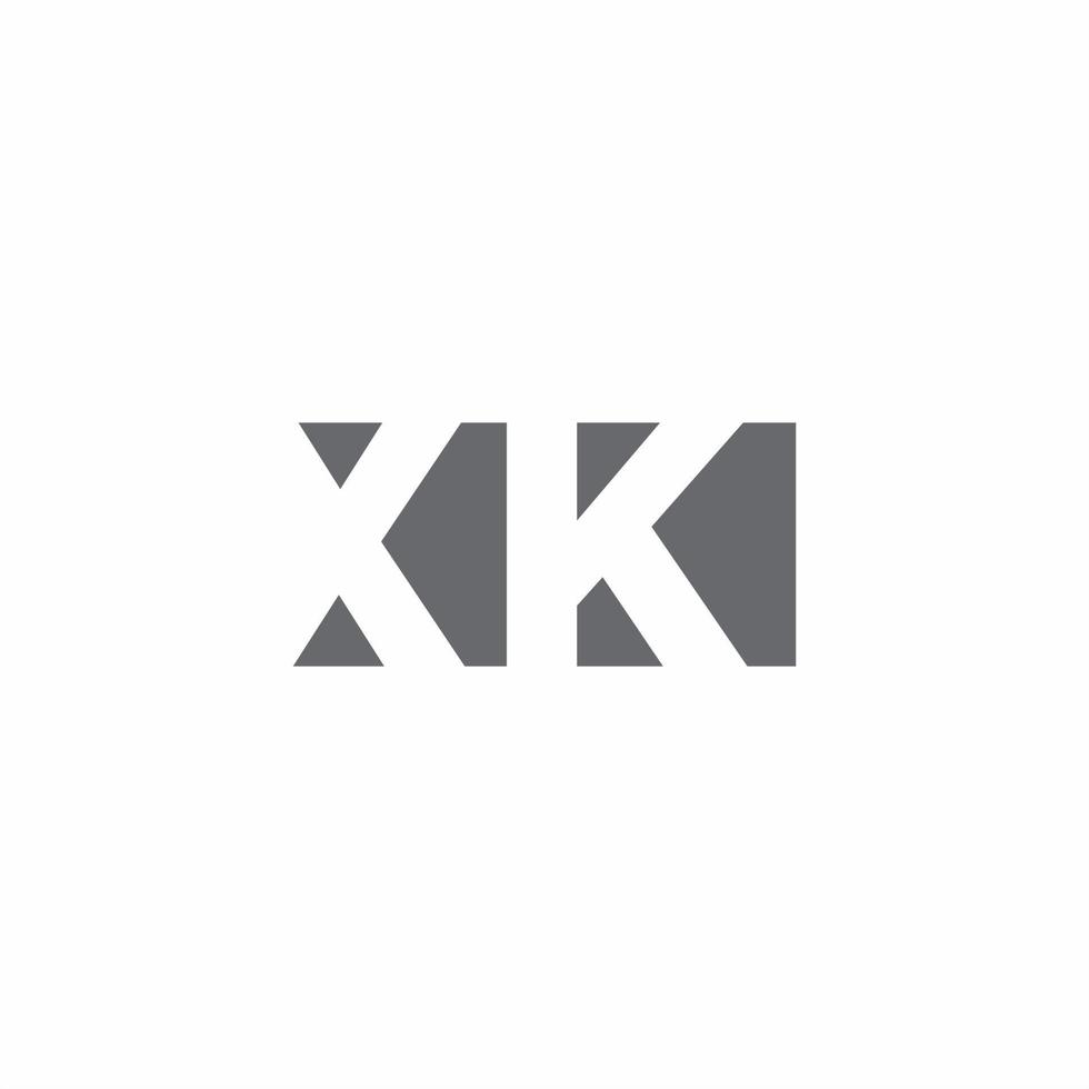 monogramme du logo xk avec modèle de conception de style d'espace négatif vecteur