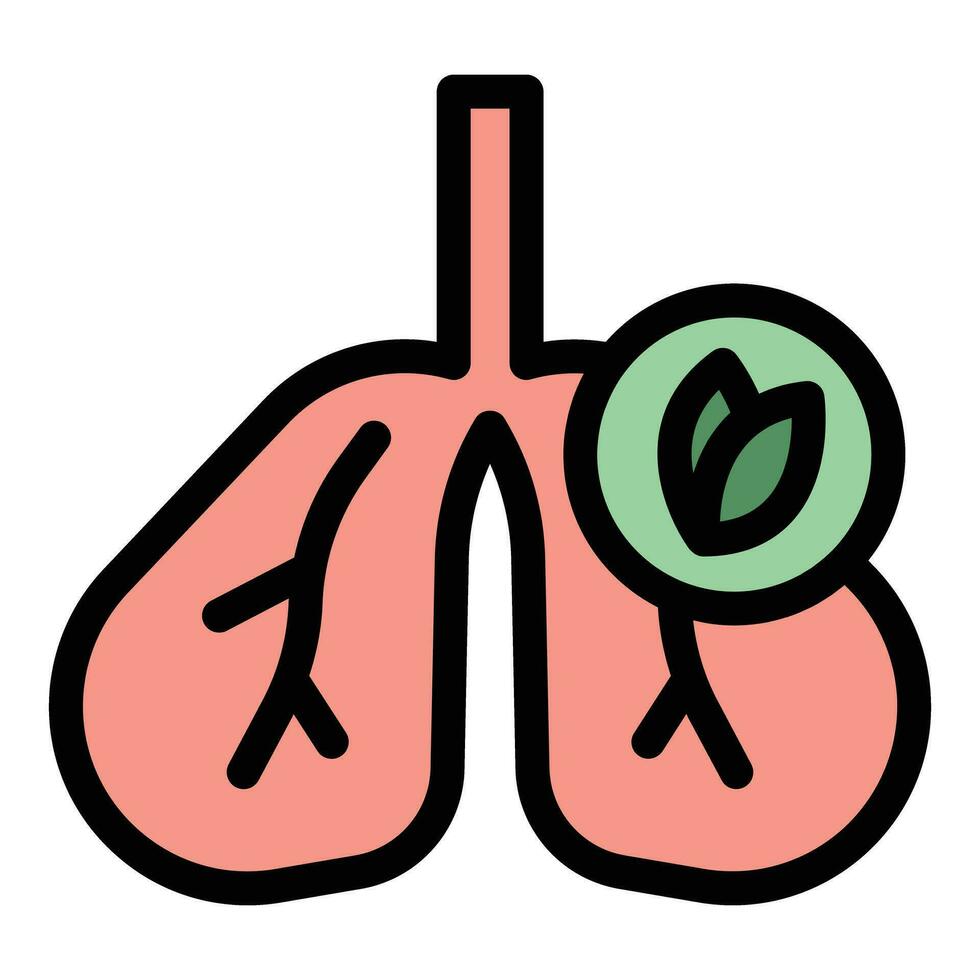 poumons air filtre icône vecteur plat