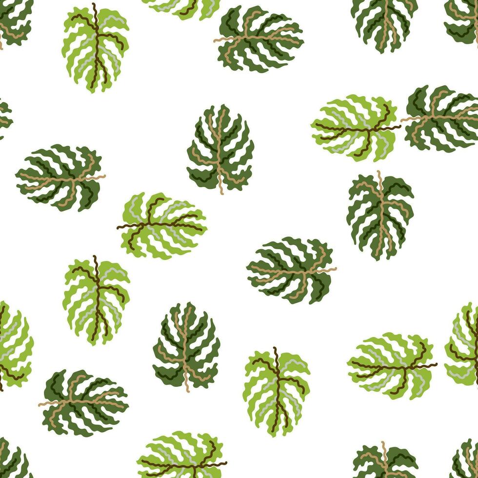 abstrait tropical monstera feuilles sans couture modèle. jungle paume feuille décoratif toile de fond. vecteur