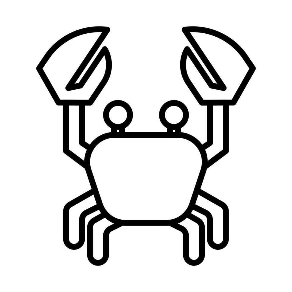 Crabe icône, signe, symbole dans ligne style vecteur