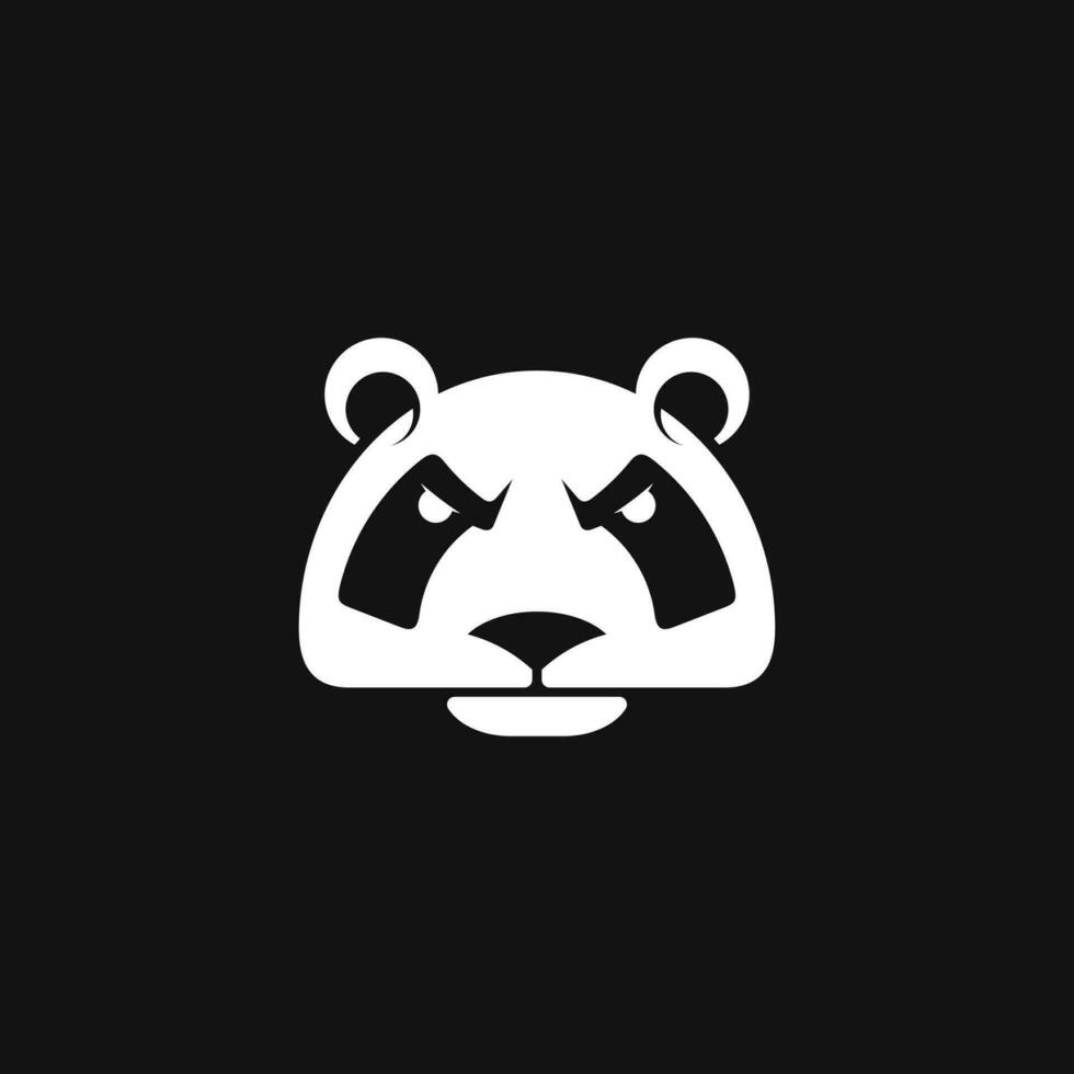 Panda tête Facile logo avec bouclier vecteur