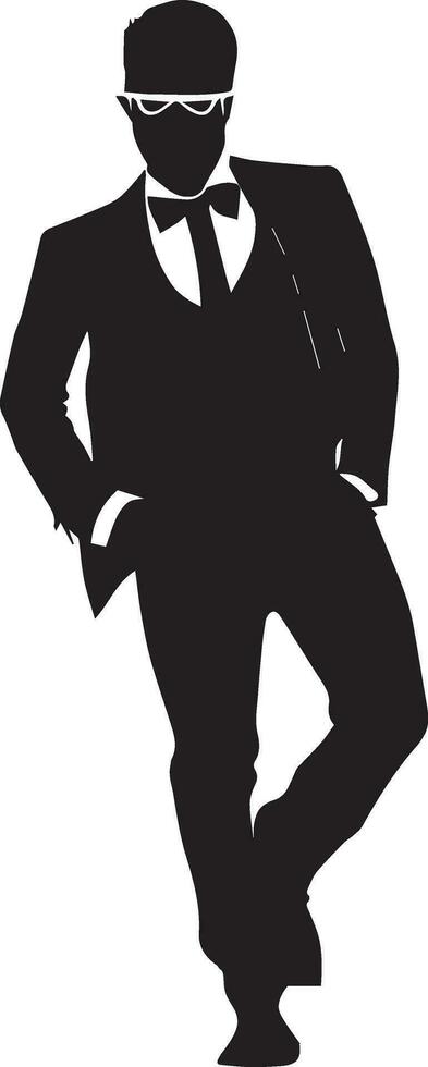 élégant homme vecteur silhouette illustration