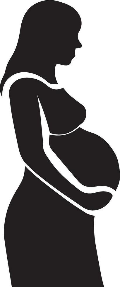 Enceinte femme vecteur silhouette illustration