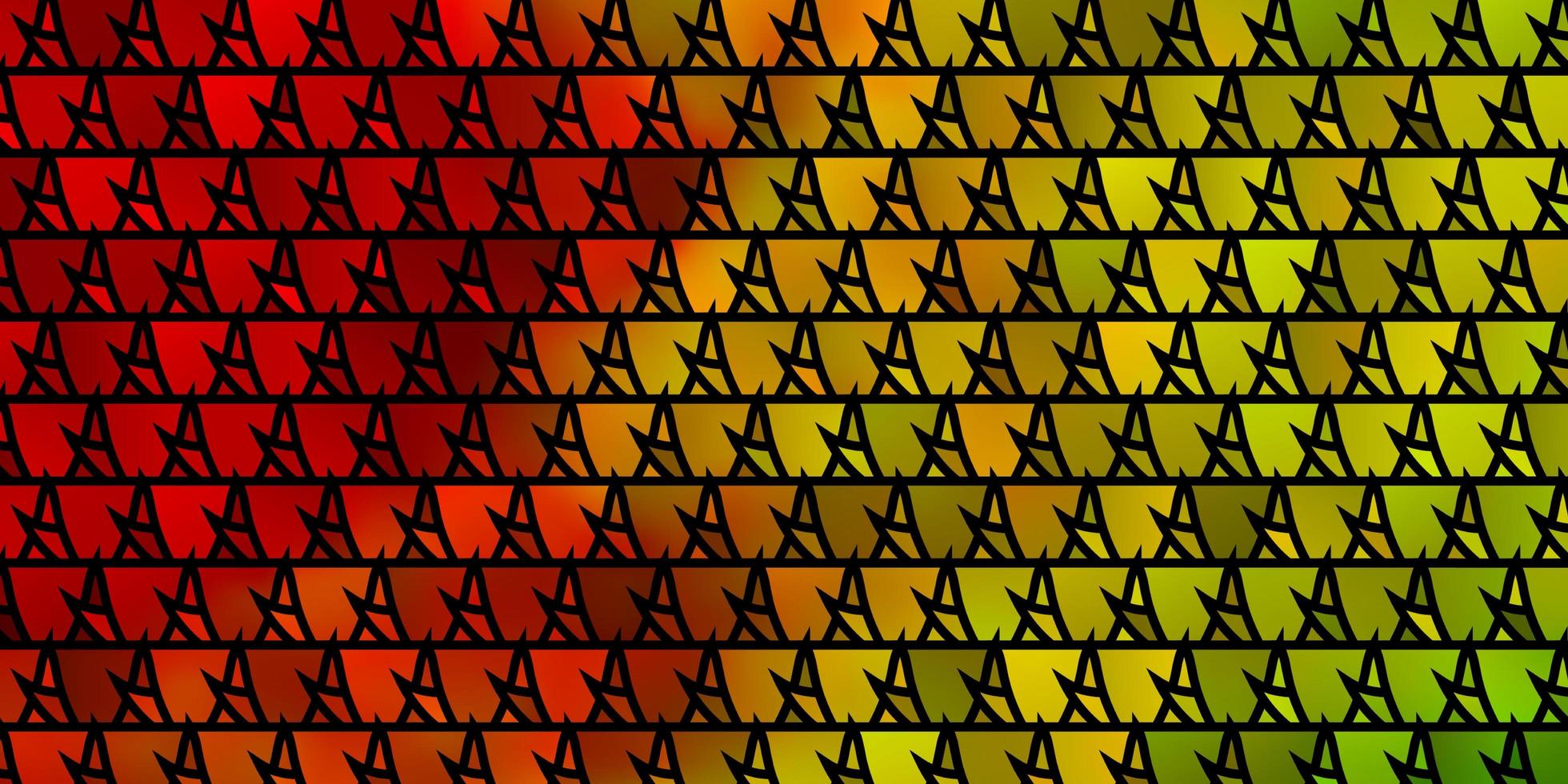 modèle vectoriel rose clair et jaune avec des cristaux, des triangles.