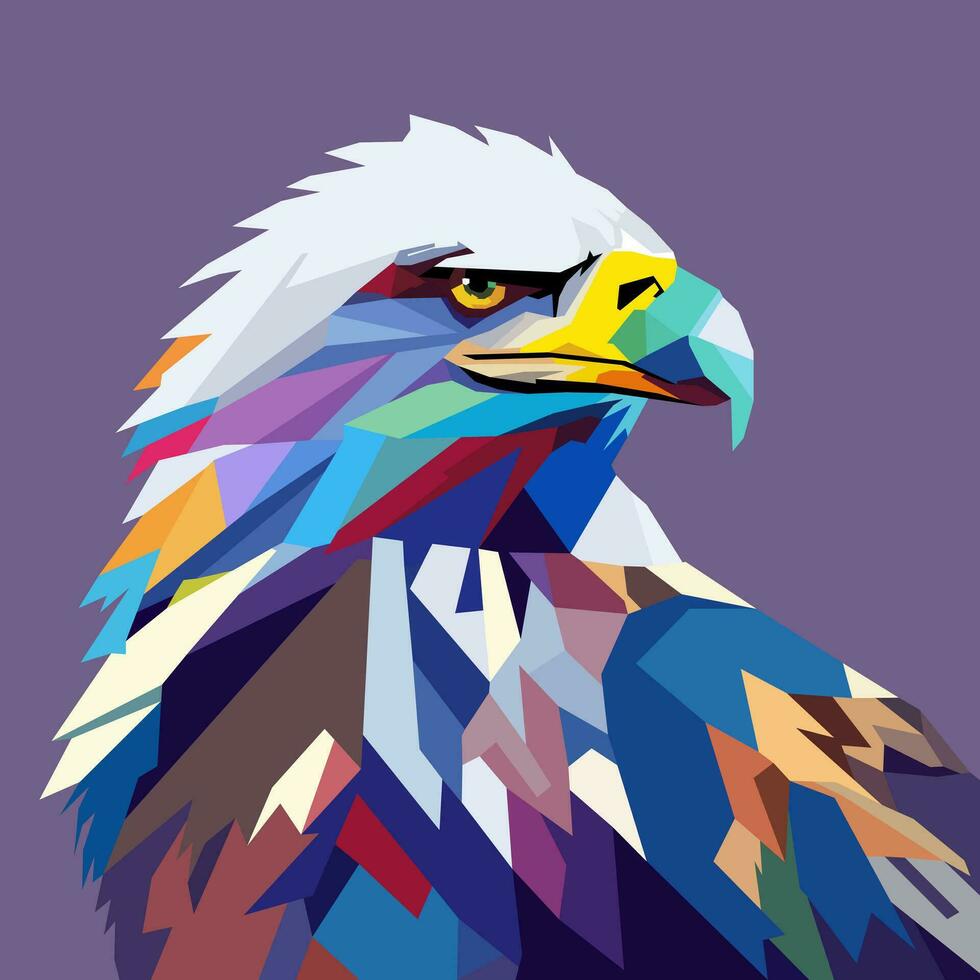 Aigle tête tiré en utilisant wpap art style, pop art. vecteur