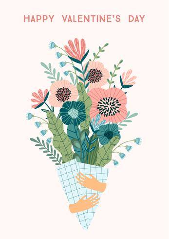 Illustration bouquet de fleurs. Concept de design de vecteur pour la Saint Valentin