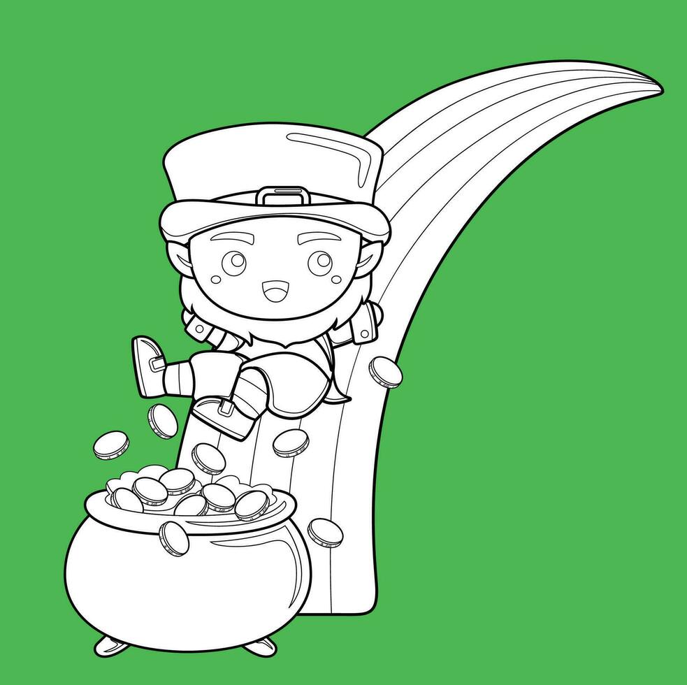 Saint patrick personnage homme gens vacances culture dessin animé numérique timbre contour vecteur