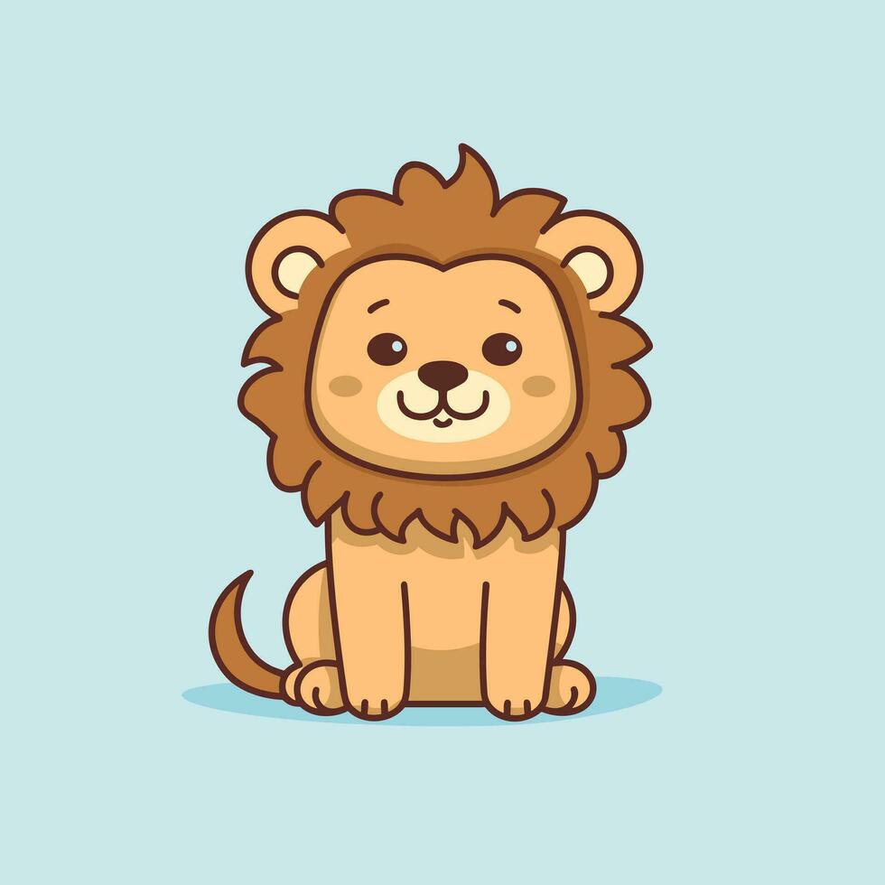 Lion symbole mignonne Lion dessin animé vecteur