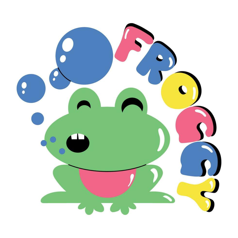 branché grenouille emoji vecteur