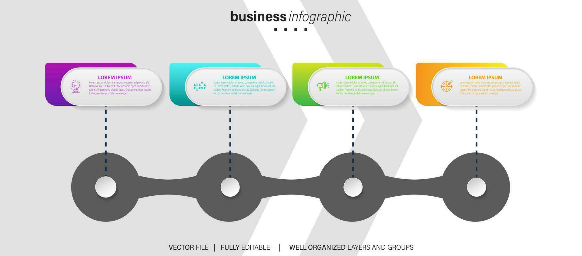 vecteur infographie La Flèche conception avec 4 les options ou pas. infographie pour affaires concept. pouvez être utilisé pour présentations bannière, flux de travail mise en page, processus diagramme, couler graphique, Info graphique