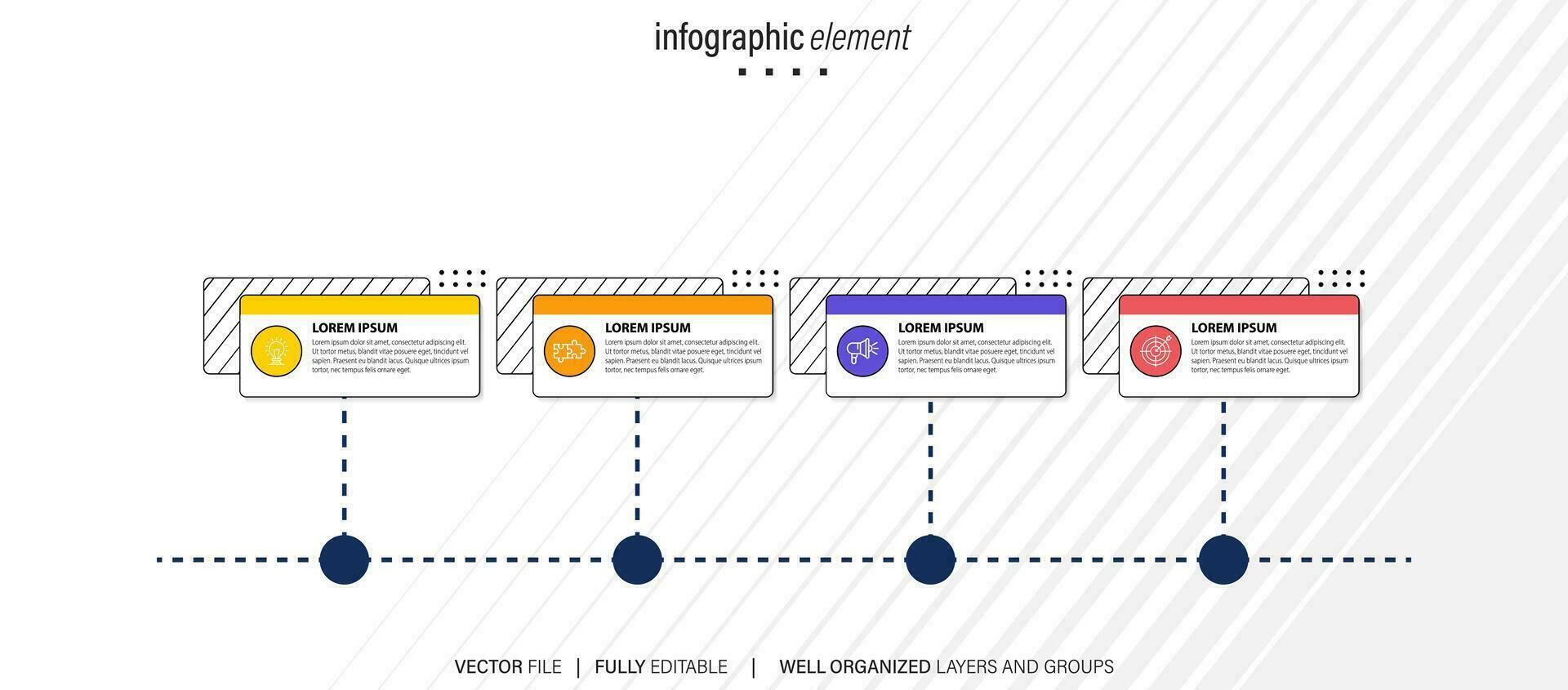 présentation affaires infographie modèle coloré avec 4 étape vecteur