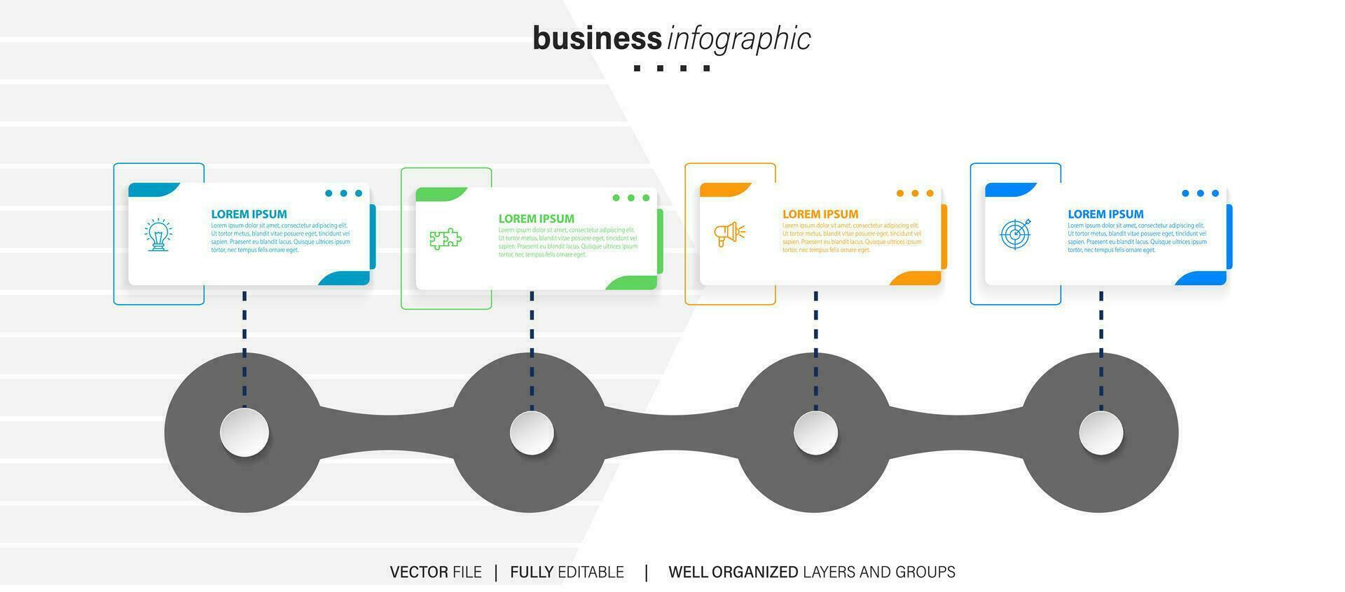 affaires processus infographie modèle. mince ligne conception avec Nombres 4 les options ou pas. vecteur illustration graphique conception