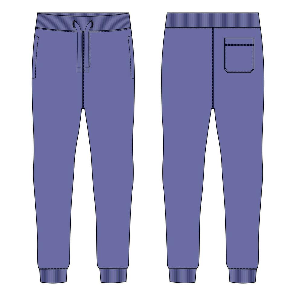 joggeur les pantalons de survêtement vecteur illustration modèle de face et retour vues