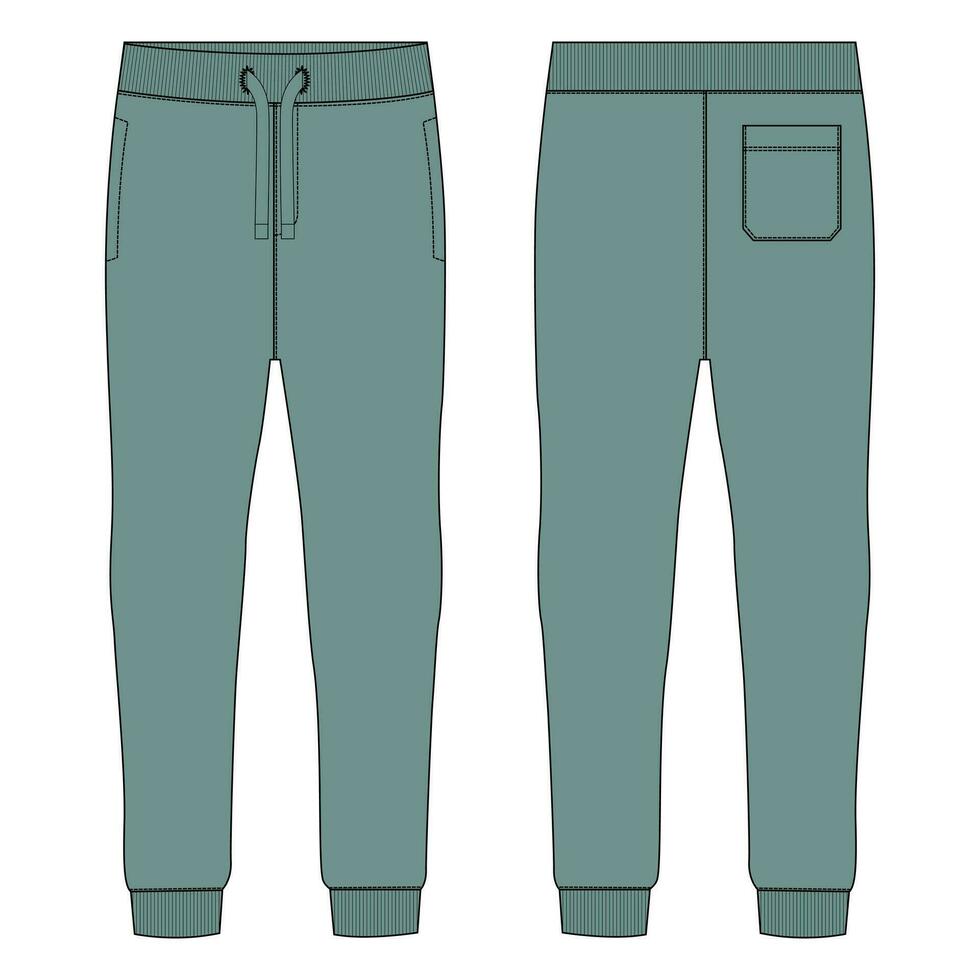 joggeur les pantalons de survêtement vecteur illustration modèle de face et retour vues