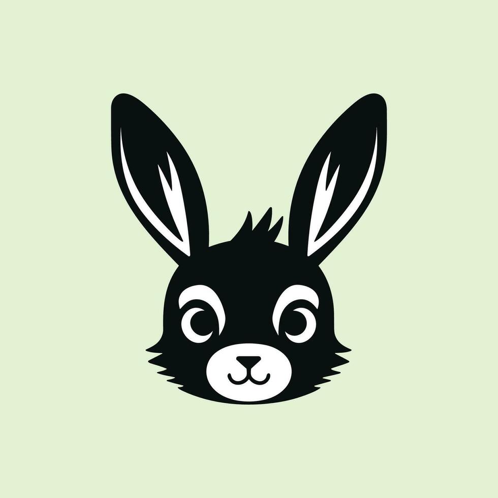 silhouette profil de une doux lapin tête vecteur