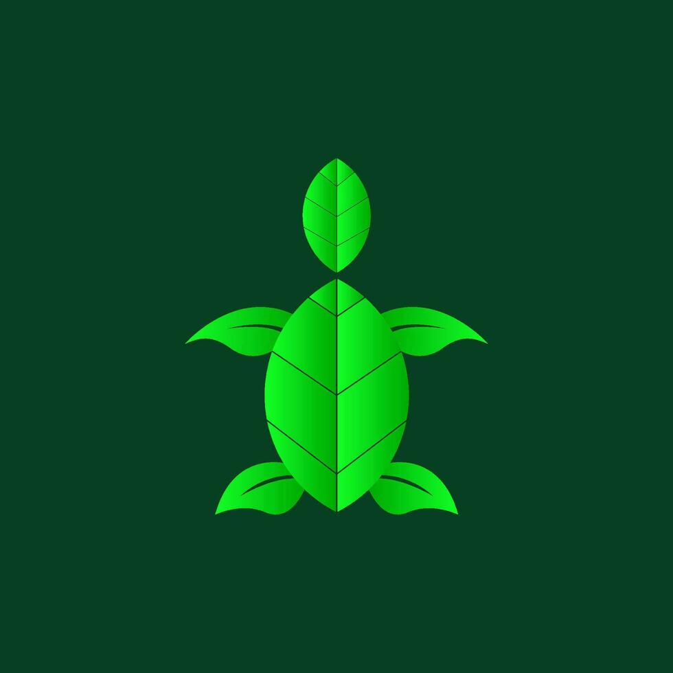 illustration de une tortue fabriqué de feuilles vecteur