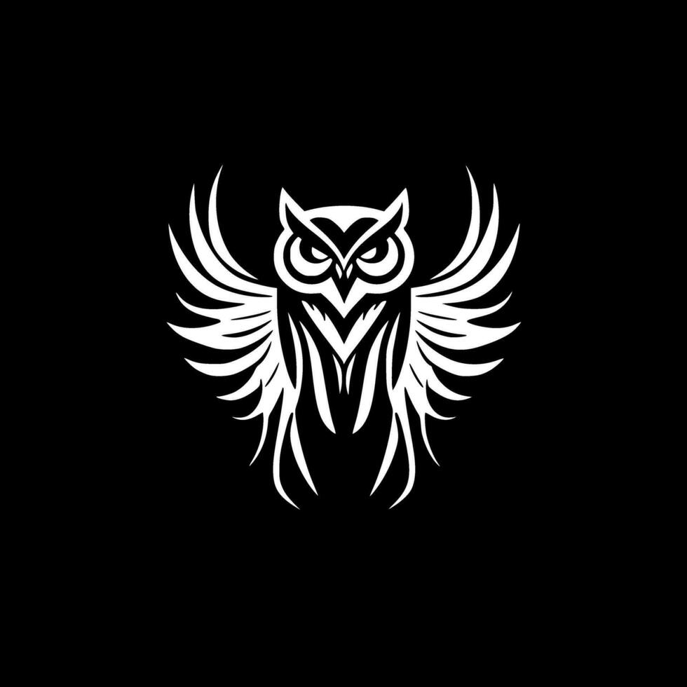 hibou - minimaliste et plat logo - vecteur illustration