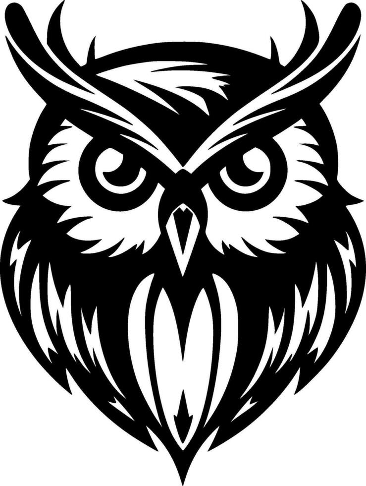 hibou, noir et blanc vecteur illustration