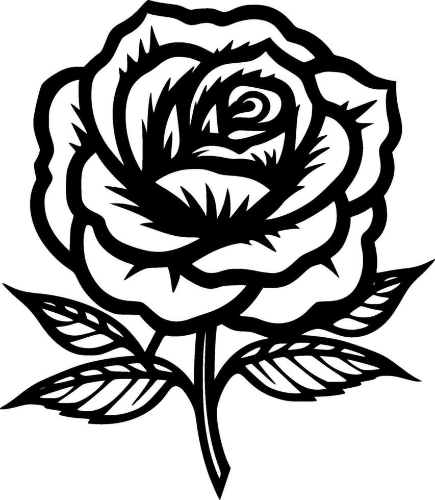 Rose - minimaliste et plat logo - vecteur illustration