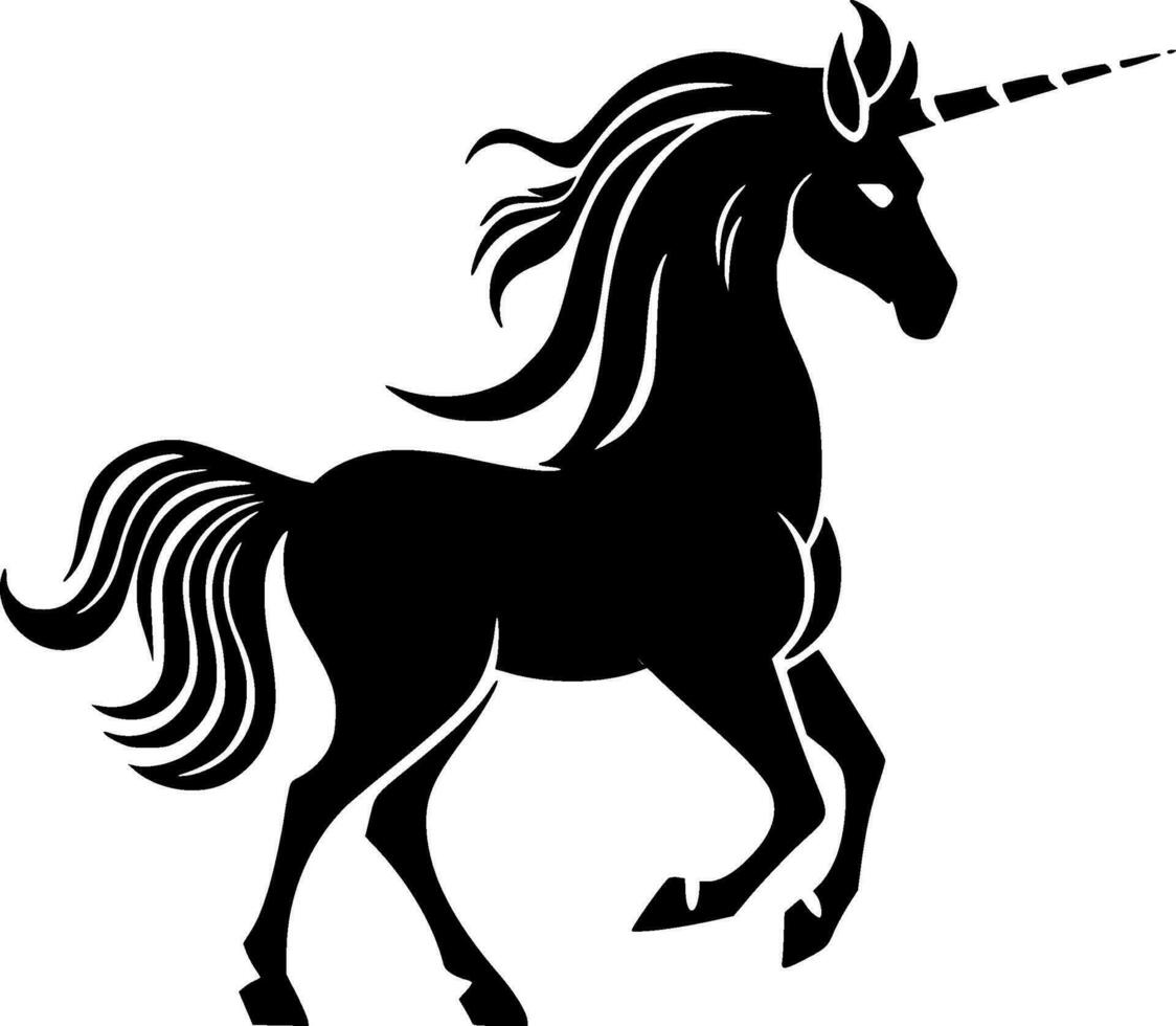 Licorne, noir et blanc vecteur illustration