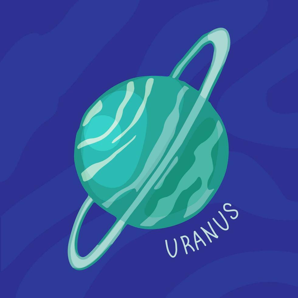 planète de solaire système dessin animé, Uranus. vecteur illustration