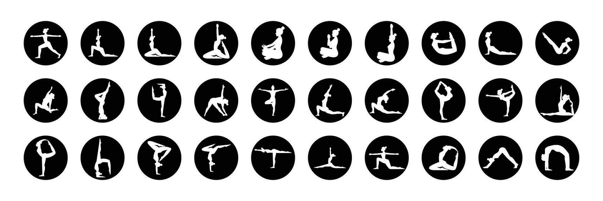femmes silhouettes. collection de yoga pose. vecteur