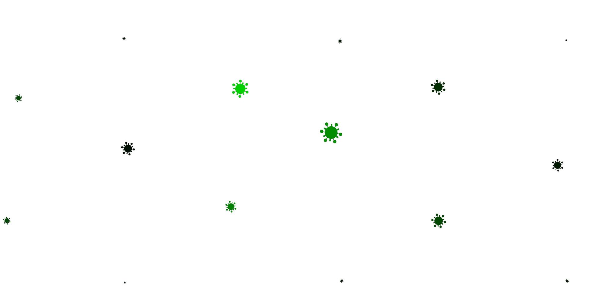 modèle vectoriel vert clair avec des éléments de coronavirus.