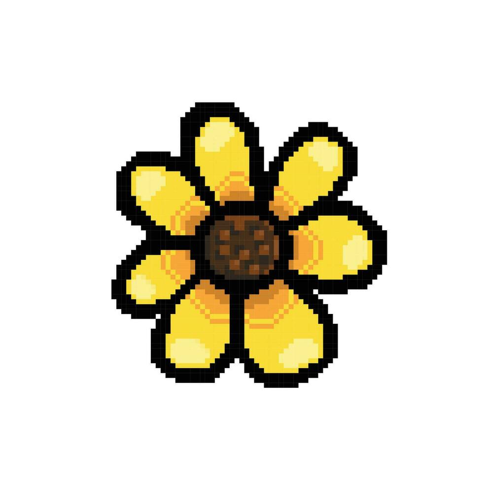 tournesol dans pixel art style vecteur