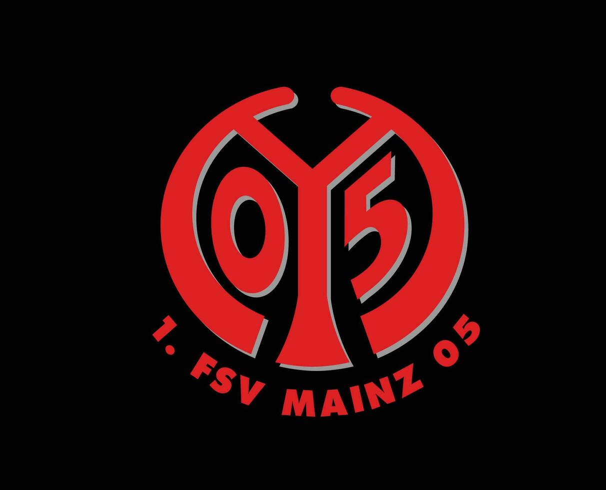 Mayence 05 club logo symbole Football Bundesliga Allemagne abstrait conception vecteur illustration avec noir Contexte