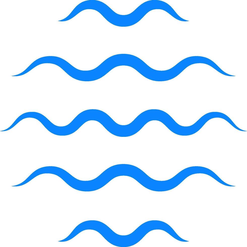 mer vague logo icône l'eau symbole forme bleu ondulé ligne vecteur