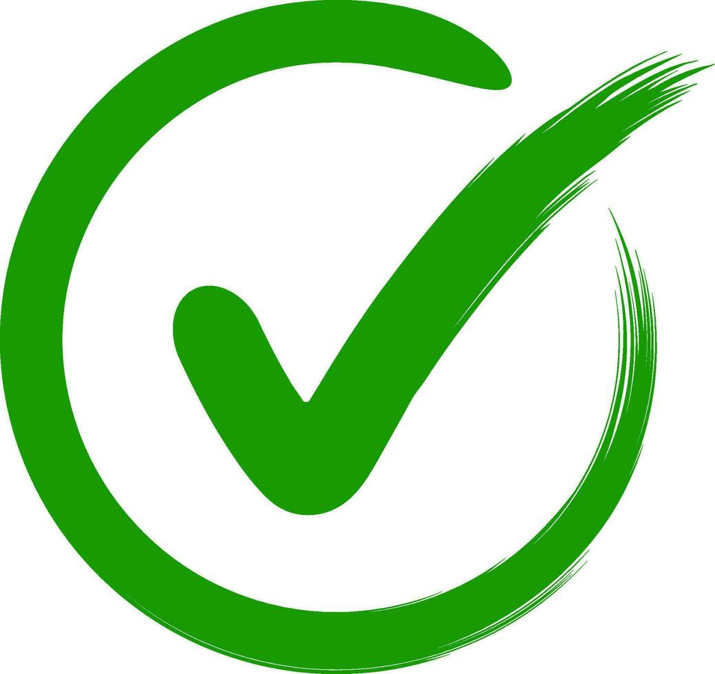approbation symbole vérifier marque cercle tiré main vert signe D'accord vecteur