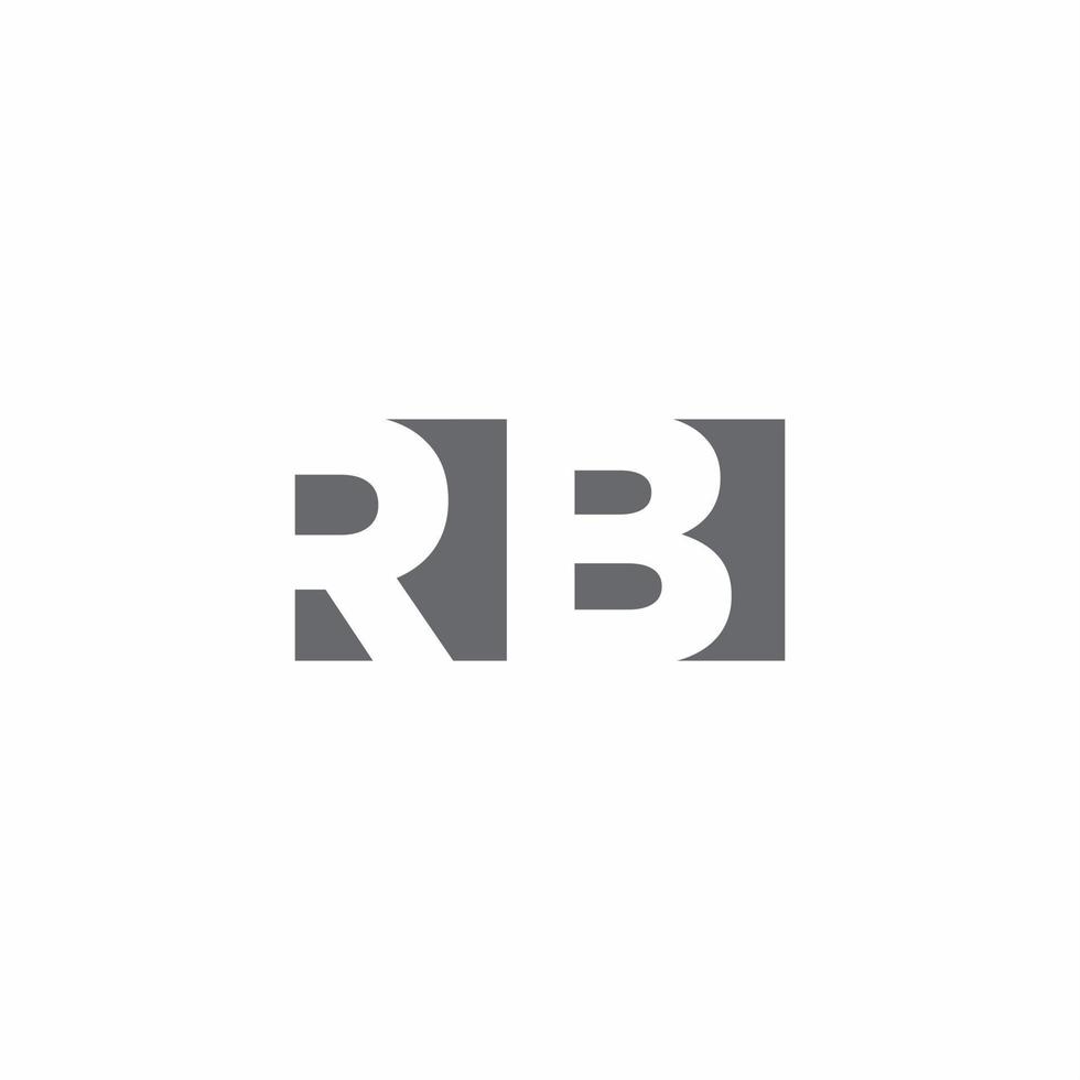 monogramme du logo rb avec modèle de conception de style d'espace négatif vecteur