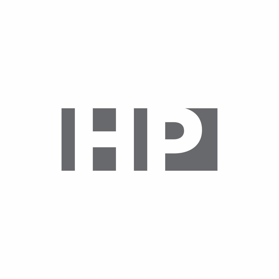 monogramme du logo hp avec modèle de conception de style d'espace négatif vecteur