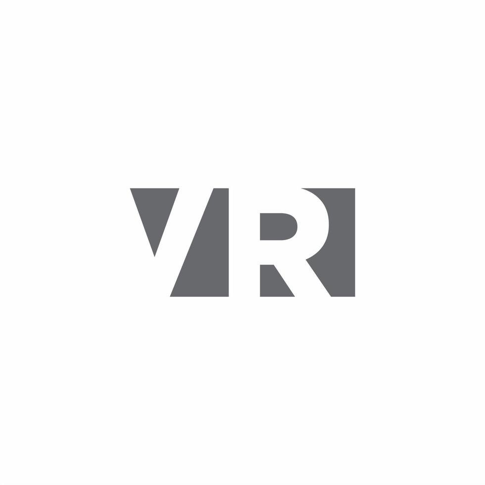 monogramme du logo vr avec modèle de conception de style d'espace négatif vecteur