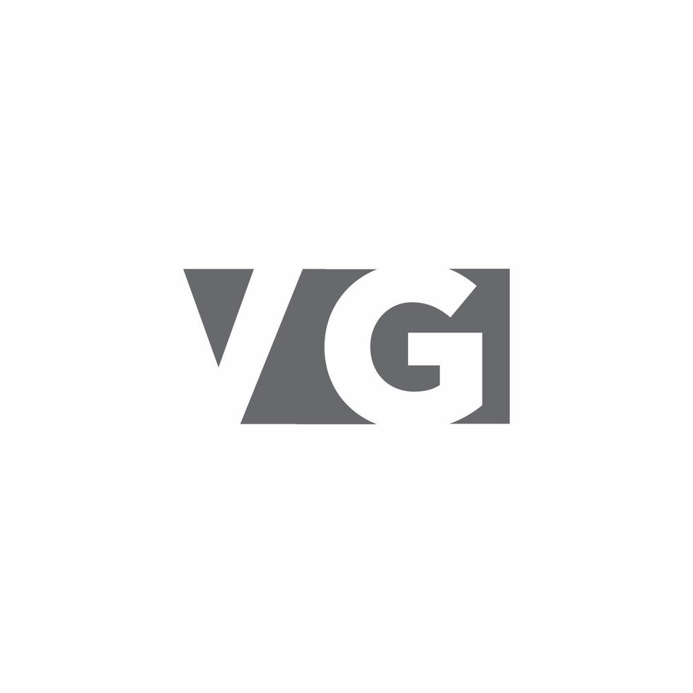 monogramme du logo vg avec modèle de conception de style d'espace négatif vecteur