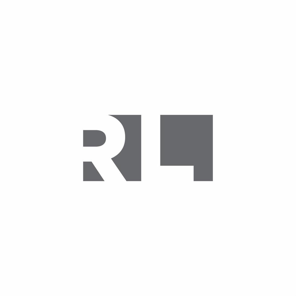 monogramme du logo rl avec modèle de conception de style d'espace négatif vecteur