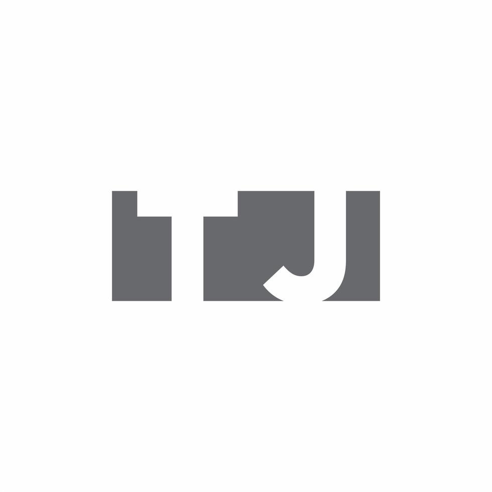 monogramme du logo tj avec modèle de conception de style d'espace négatif vecteur