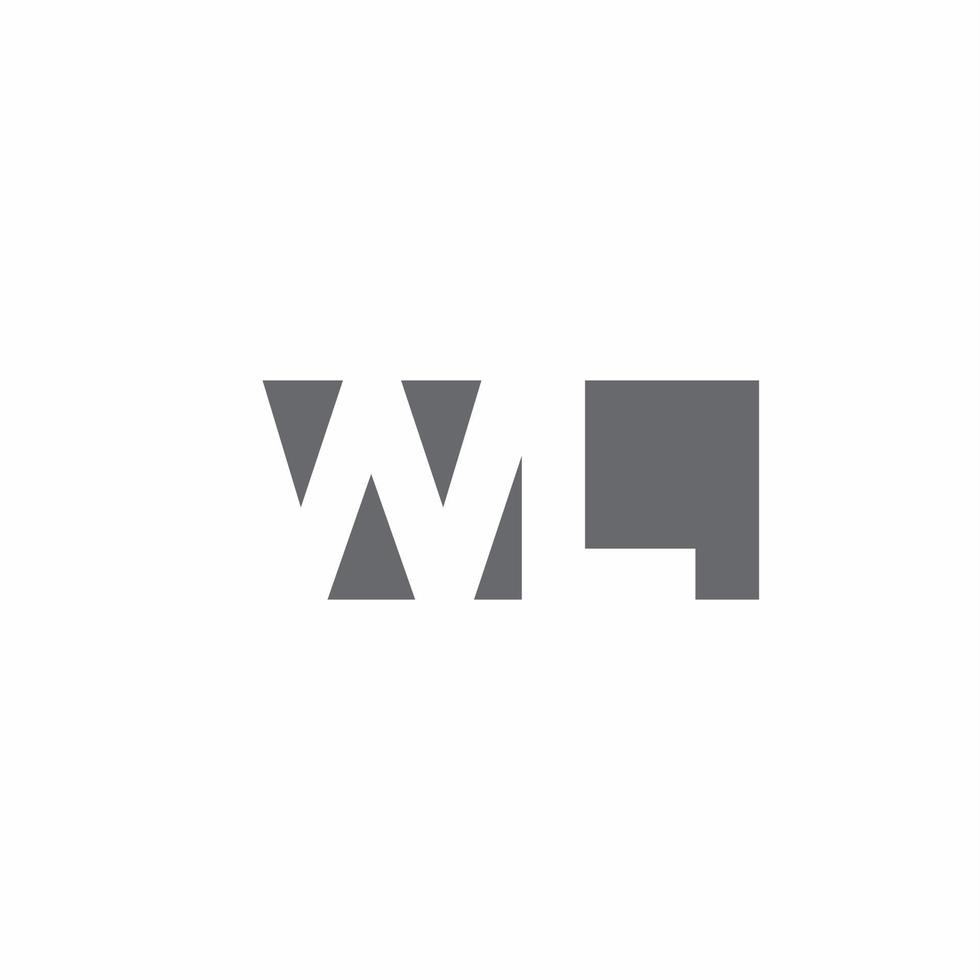 monogramme du logo wl avec modèle de conception de style d'espace négatif vecteur