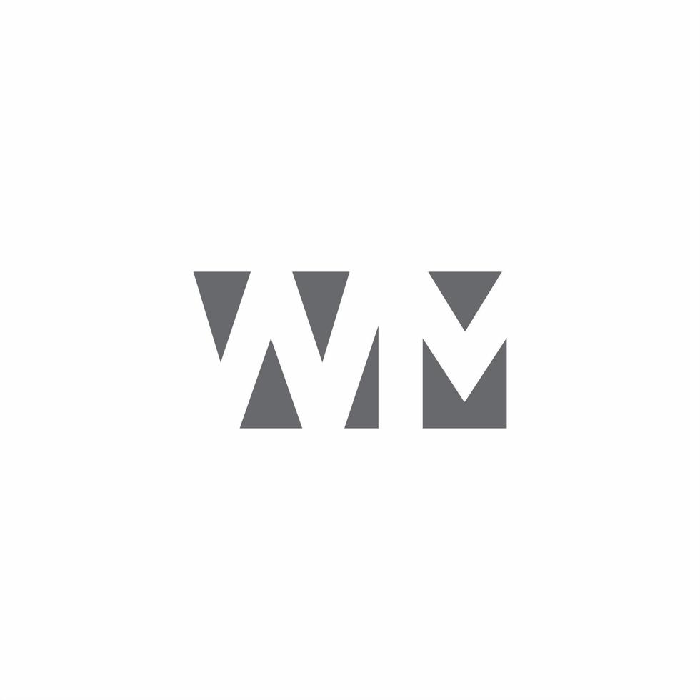 monogramme du logo wm avec modèle de conception de style d'espace négatif vecteur