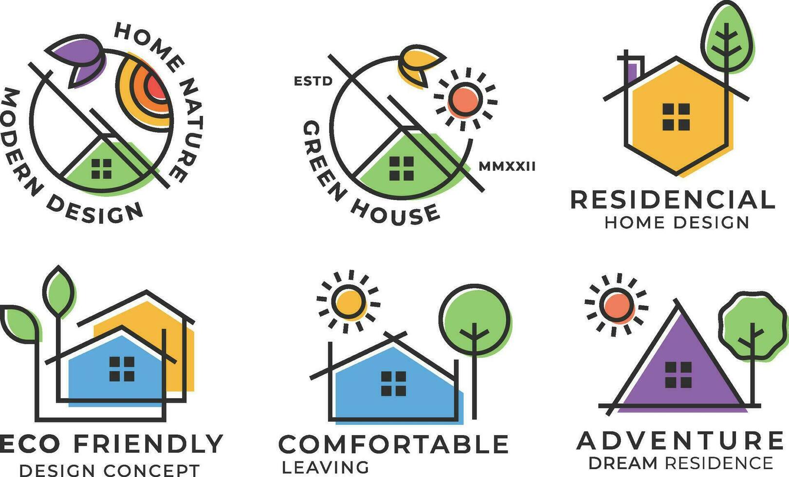 la nature et vert maison logo concept vecteur