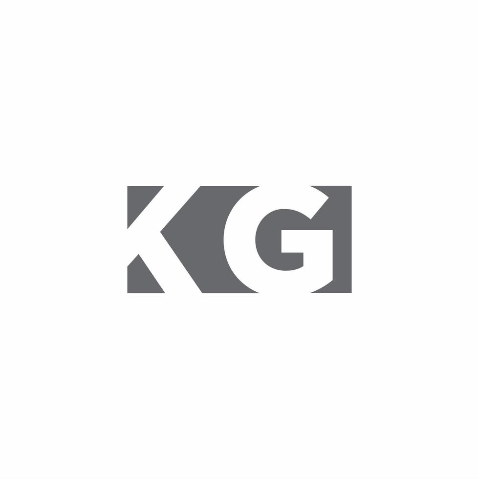 monogramme du logo kg avec modèle de conception de style d'espace négatif vecteur