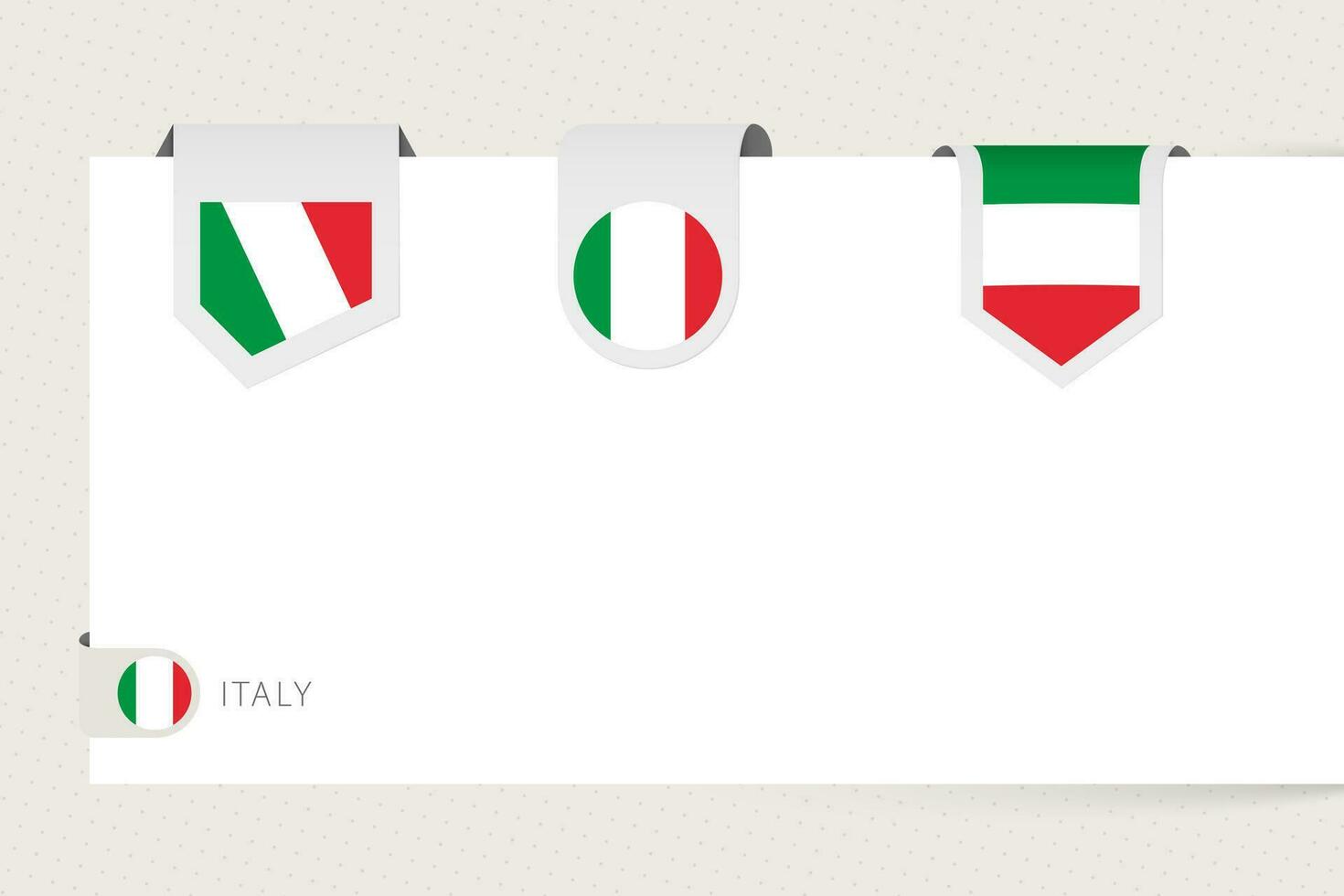 étiquette drapeau collection de Italie dans différent forme. ruban drapeau modèle de Italie vecteur