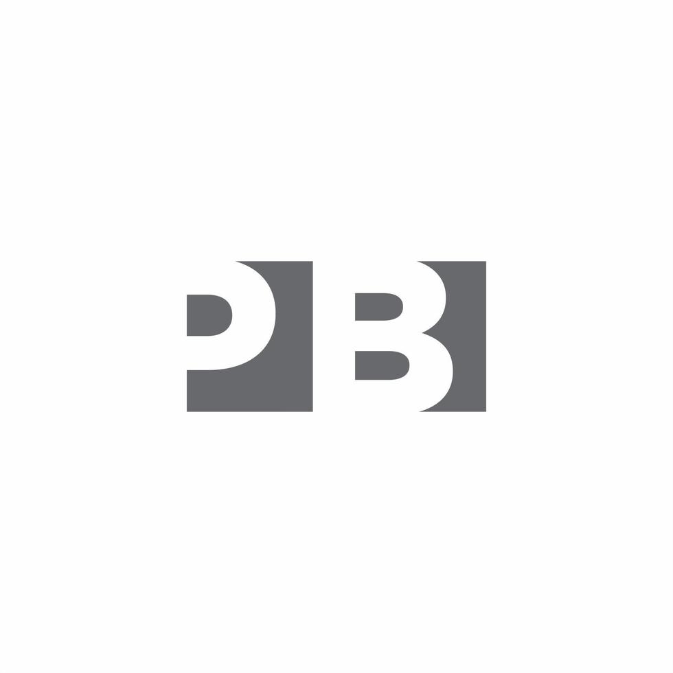 monogramme du logo pb avec modèle de conception de style d'espace négatif vecteur