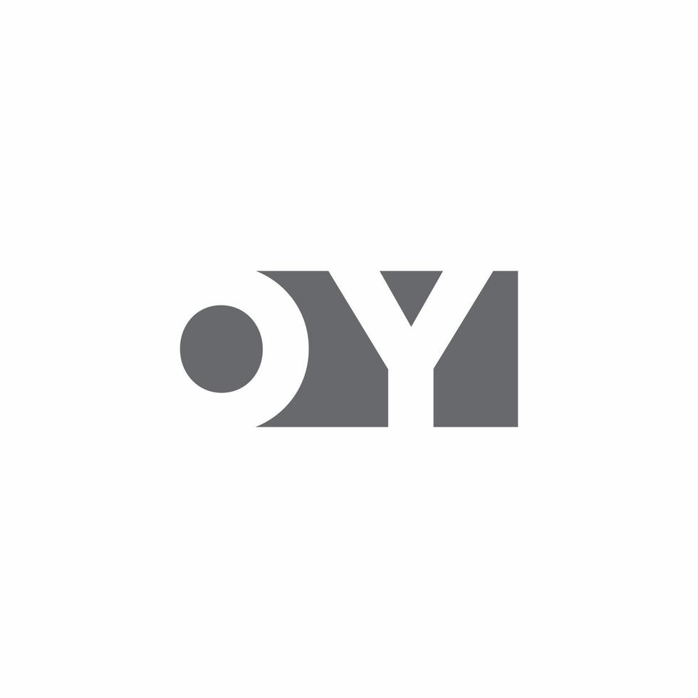 monogramme du logo oy avec modèle de conception de style d'espace négatif vecteur