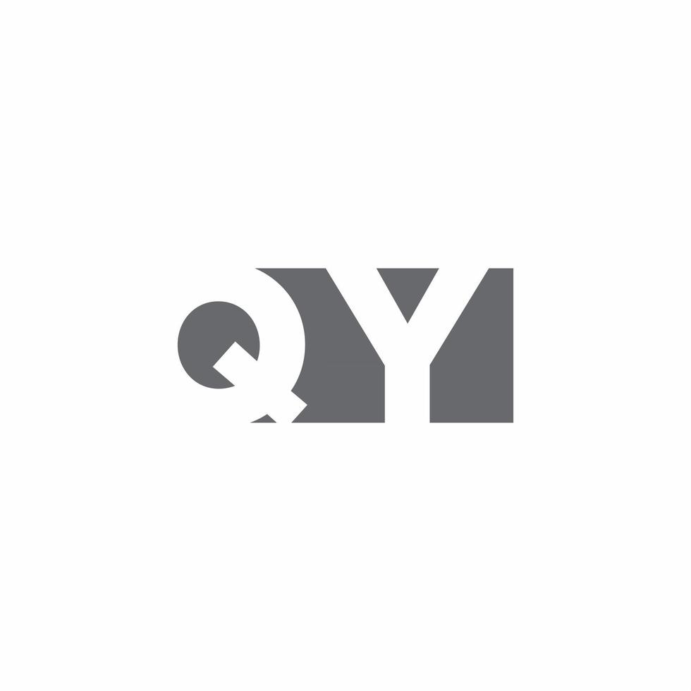 monogramme de logo qy avec modèle de conception de style d'espace négatif vecteur