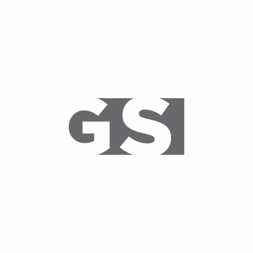 monogramme du logo gs avec modèle de conception de style d'espace négatif vecteur