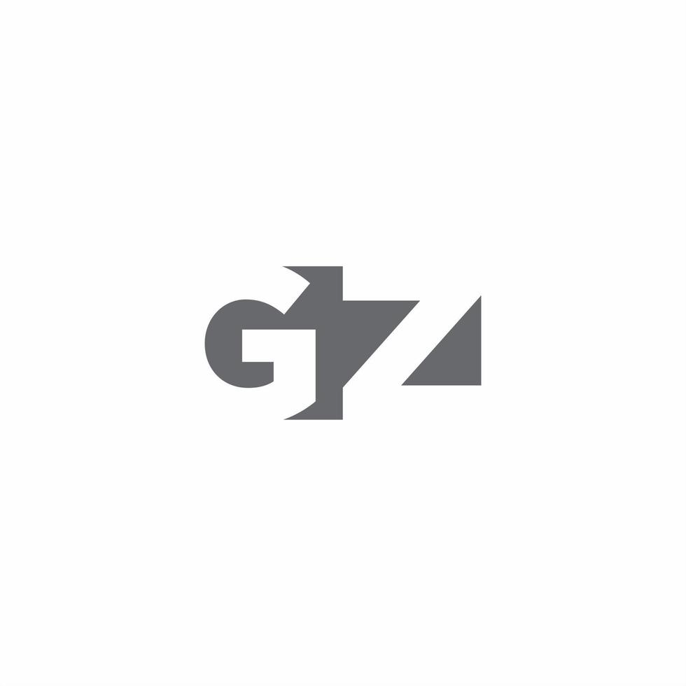 monogramme du logo gz avec modèle de conception de style d'espace négatif vecteur