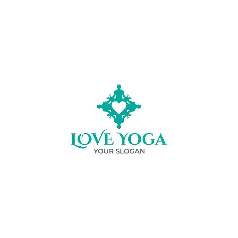 l'amour yoga logo conception vecteur