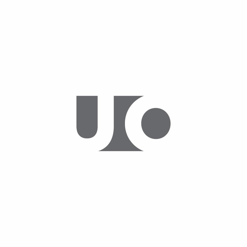 monogramme du logo uo avec modèle de conception de style d'espace négatif vecteur